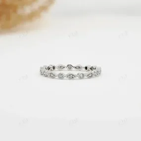 0.14CTW Lab Grown Diamond Art Deco Eternity Minimalist Stack Band