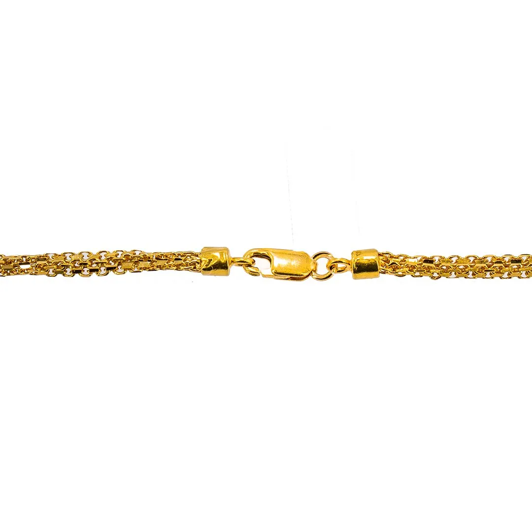 22K Yellow Gold Multi Cable Link Chain