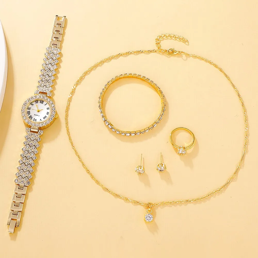 6-Piece Rhinestone Women's Watch Set