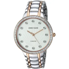 Anne Klein Women's White Dial Stainless Steel Band Watch - AK-2781SVRT