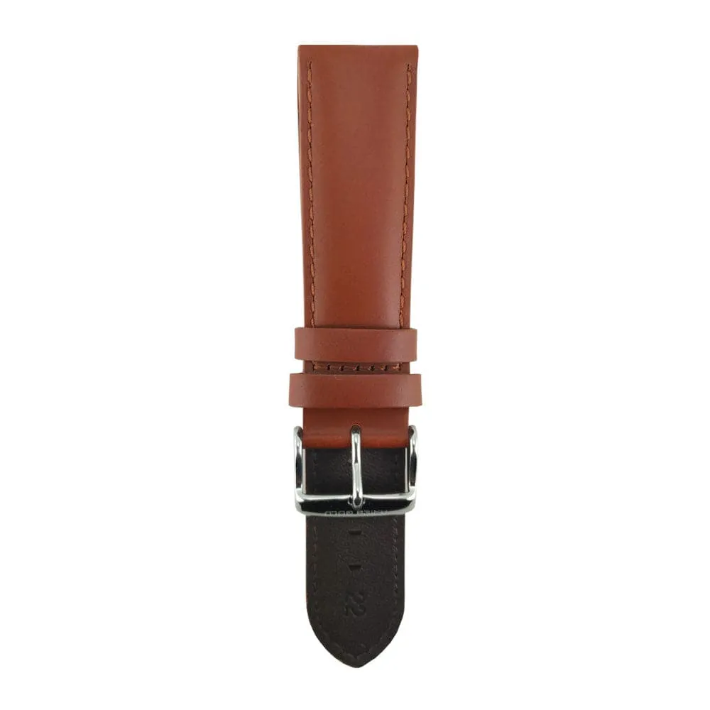 ARIES GOLD AMBER BROWN AG-L0012 LEATHER STRAP