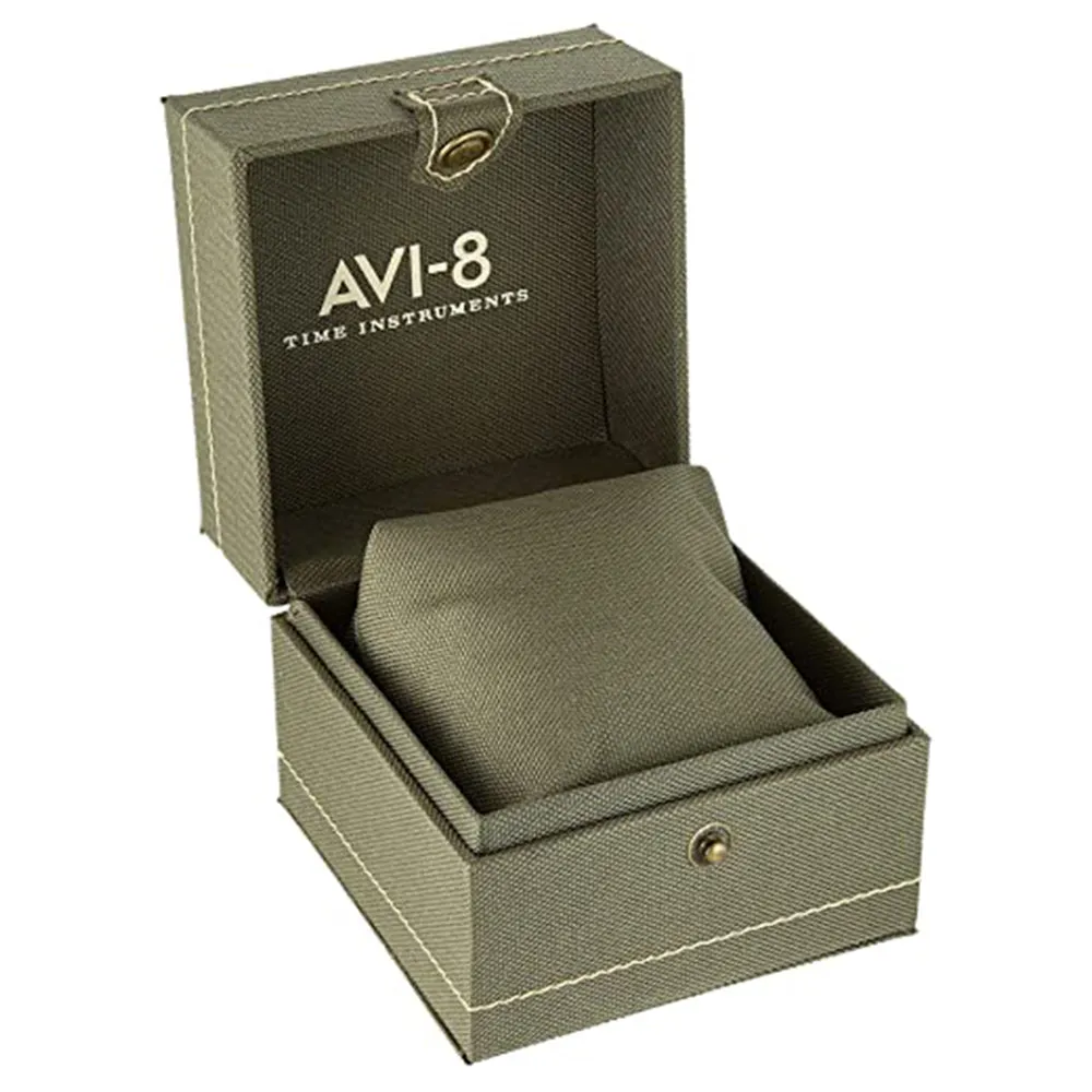 AVI-8 Men's Blue Dial Brown Leather Band Quartz Watch - AV-4068-02