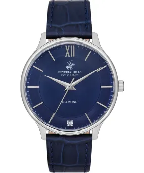 Beverly Hills Polo Club  Men's Watch, Blue Dial & Blue Leather Strap, BP3308X.399