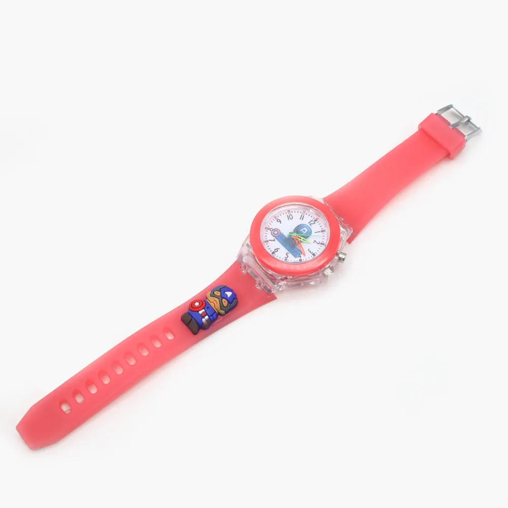 Boys Analog Light Watch - Pink