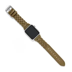 {Brighton} Sutton Braided Leather Watch Band-Olive