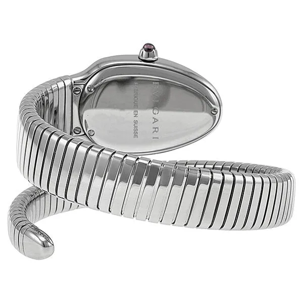 Bvlgari Serpenti Silver Dial Stainless Steel Long Bracelet Ladies Watch SP35C6SS-1T-L