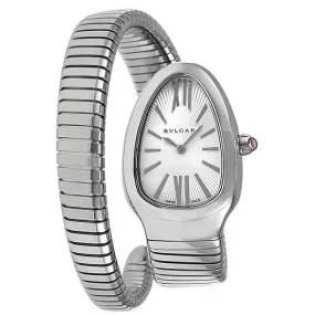 Bvlgari Serpenti Silver Dial Stainless Steel Long Bracelet Ladies Watch SP35C6SS-1T-L
