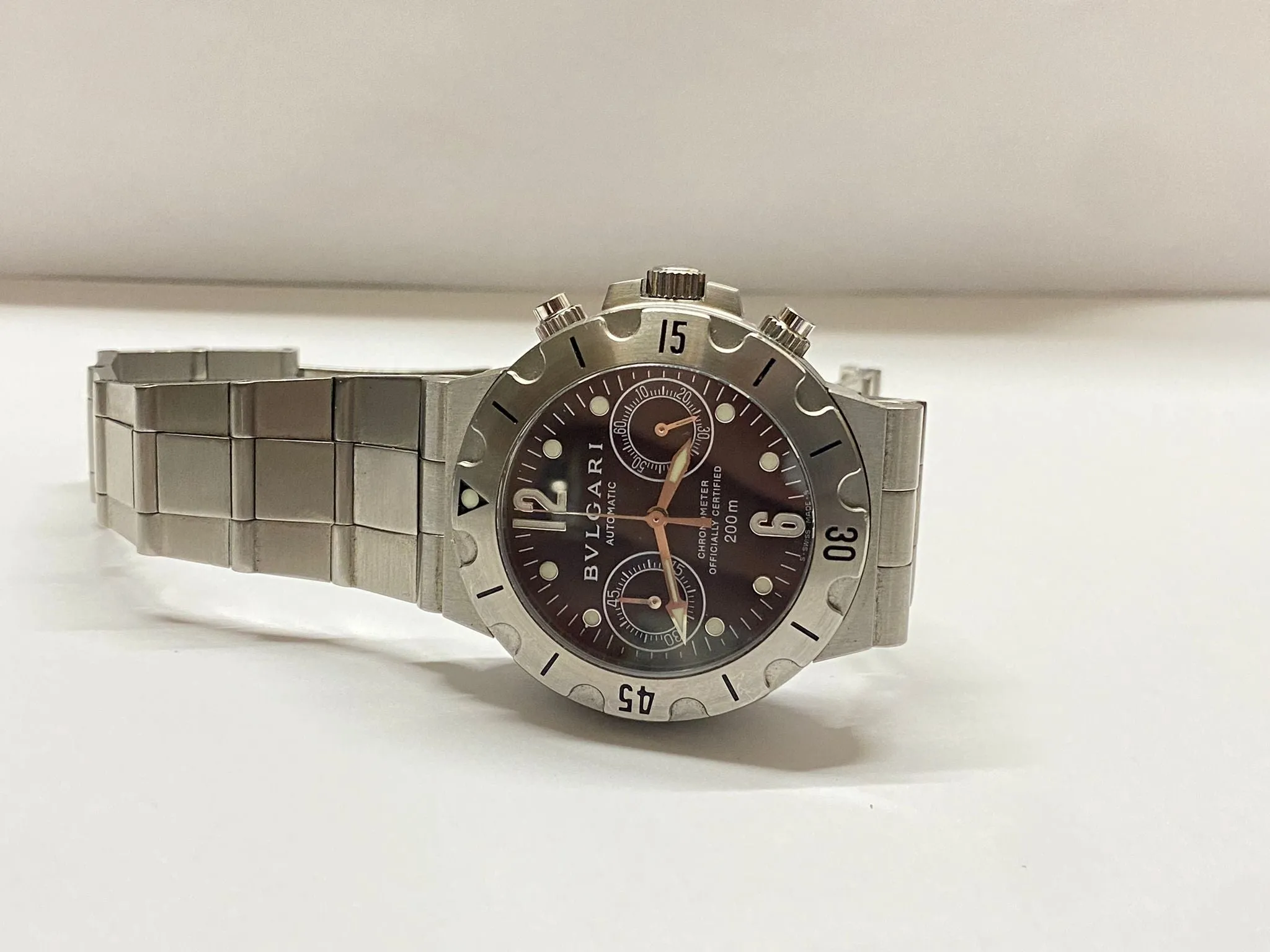 BVLGARI SS Jumbo Chronograph Spectacular Brand New Men's Watch - $15K APR w/ COA!