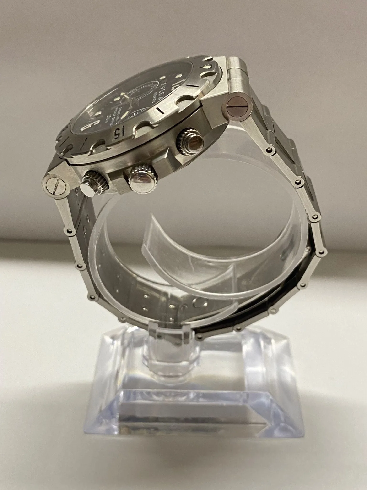 BVLGARI SS Jumbo Chronograph Spectacular Brand New Men's Watch - $15K APR w/ COA!