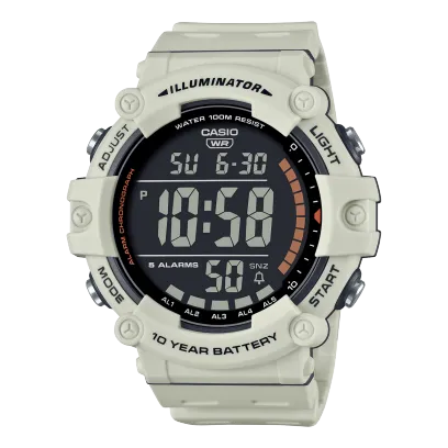 Casio Men's watch Digital, Black Dial White Resin Strap, AE-1500WH-8B2VDF
