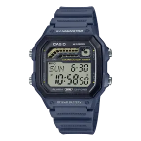 Casio Men's Watch Digital Dial with Blue Resin Band, WS-1600H-2AVDF