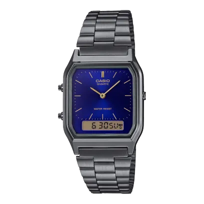 Casio Unisex Watch Analog-Digital Dial with Grey Stainless Steel Band, AQ-230GG-2ADF