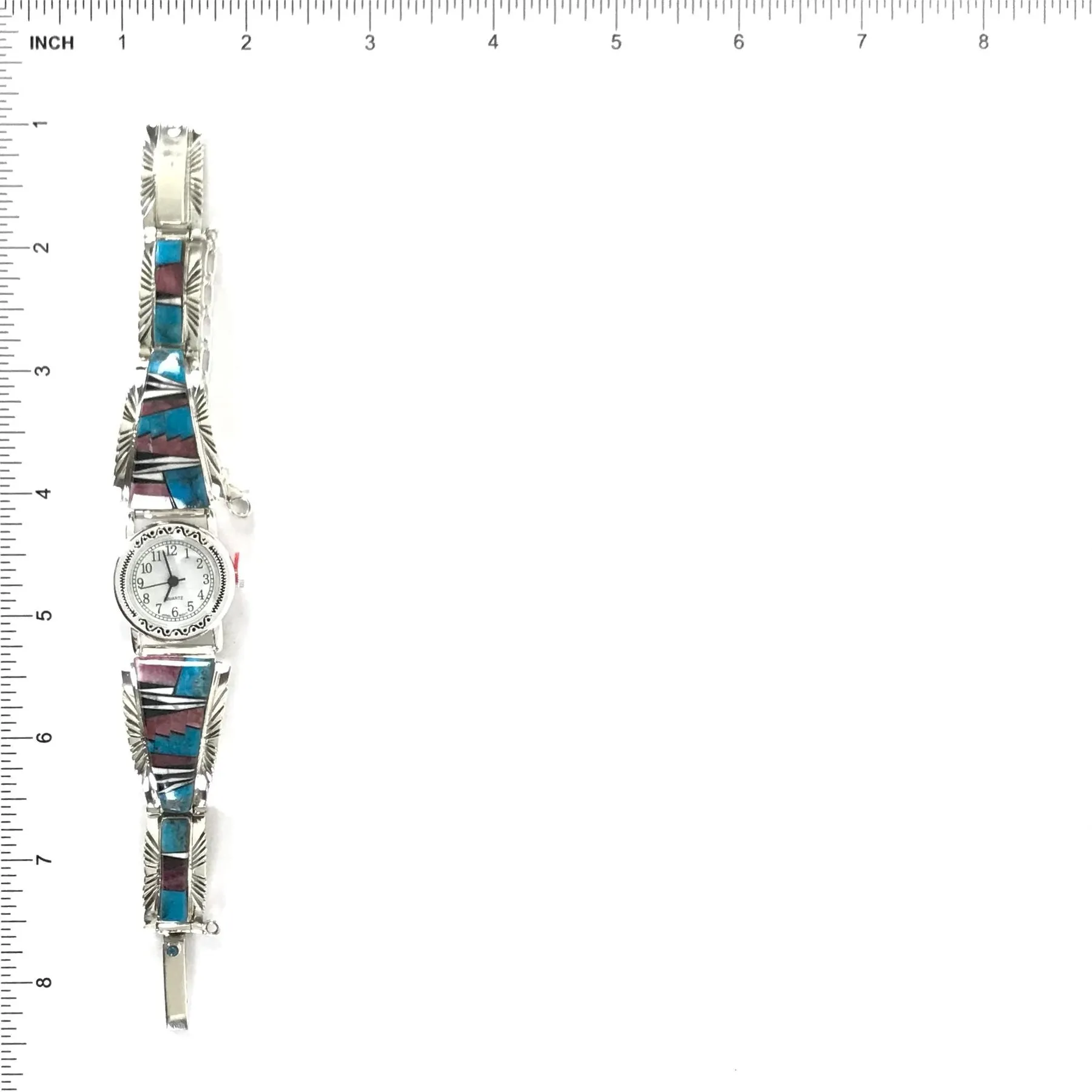 Charleston Willie Turquoise and Purple Spiny Oyster Inlay Watch