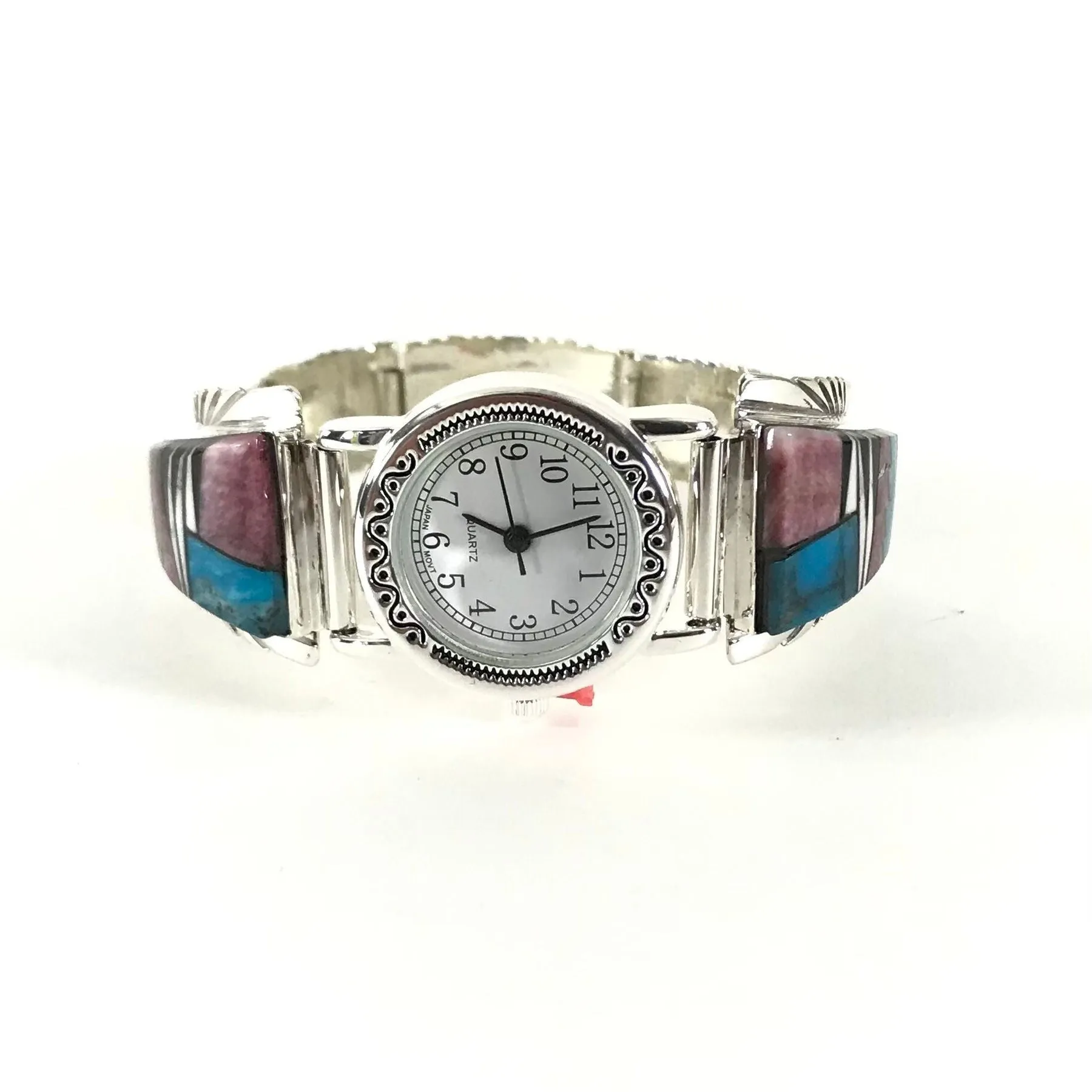 Charleston Willie Turquoise and Purple Spiny Oyster Inlay Watch