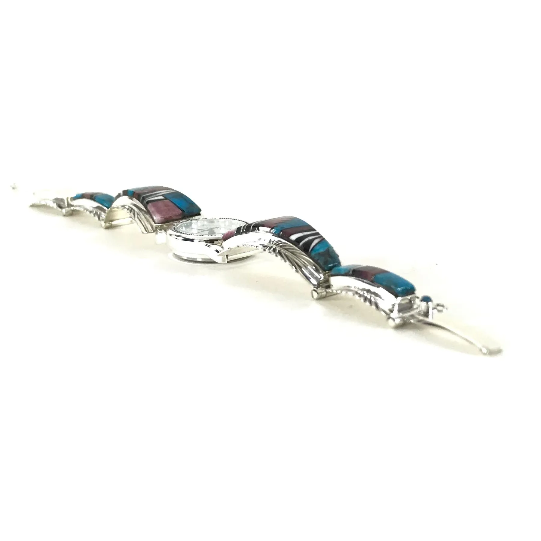 Charleston Willie Turquoise and Purple Spiny Oyster Inlay Watch