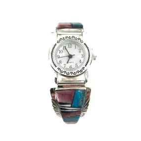 Charleston Willie Turquoise and Purple Spiny Oyster Inlay Watch