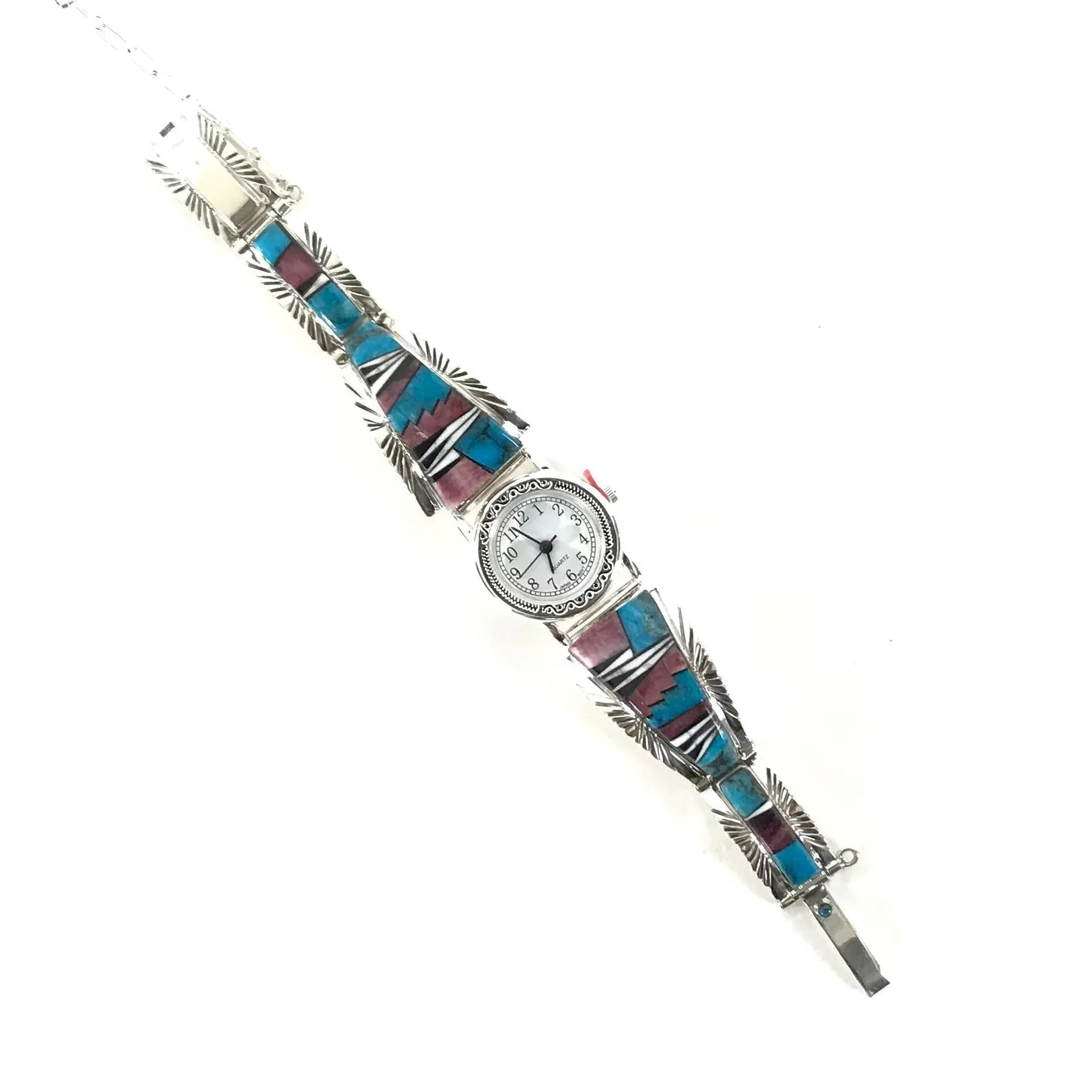 Charleston Willie Turquoise and Purple Spiny Oyster Inlay Watch