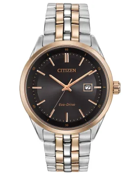 Citizen Eco-Drive Men's Corso Rose Gold Two-Tone Watch (Roman Numerals)