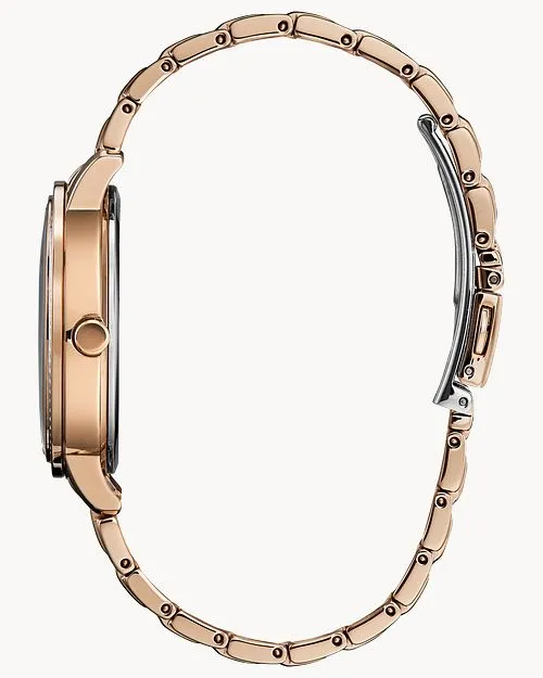 Citizen Silhouette Crystal Eco-Drive Rose Gold Watch FE7043-55A