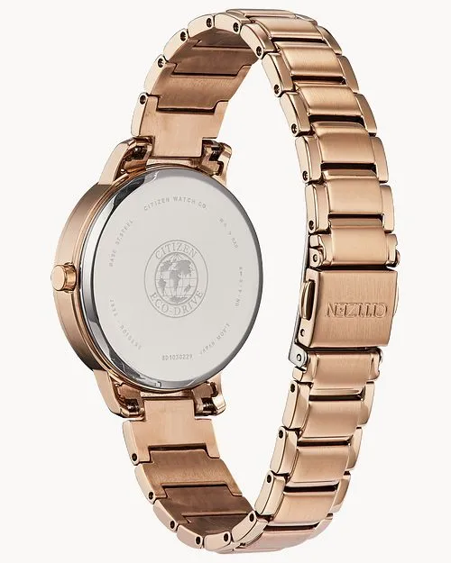Citizen Silhouette Crystal Eco-Drive Rose Gold Watch FE7043-55A