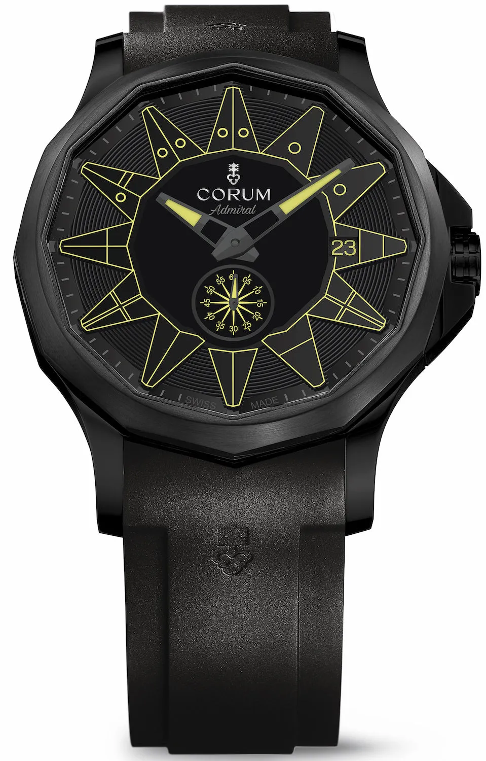 Corum Watch Admiral Legend 42 All Black Yellow