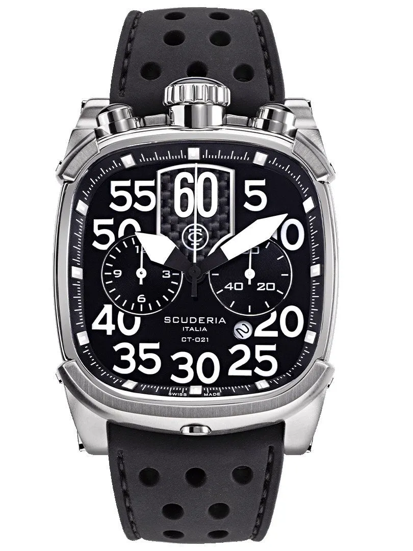 CT Scuderia SCRAMBLER SATURNO Steel Black Swiss Made Mens Watch CWEF00119