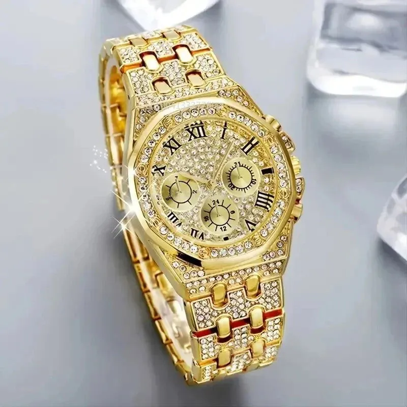Diamond Women Watches Gold Watch Ladies Wrist Watches Luxury Brand Rhinestone Womens Bracelet Watches Female Relogio
