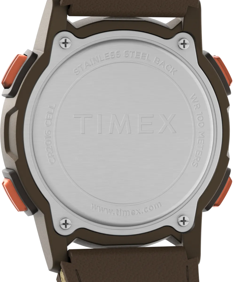 Expedition CAT5 40mm Leather and Fabric Strap Watch