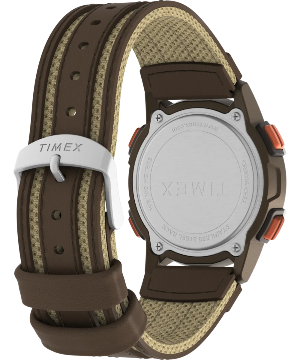 Expedition CAT5 40mm Leather and Fabric Strap Watch