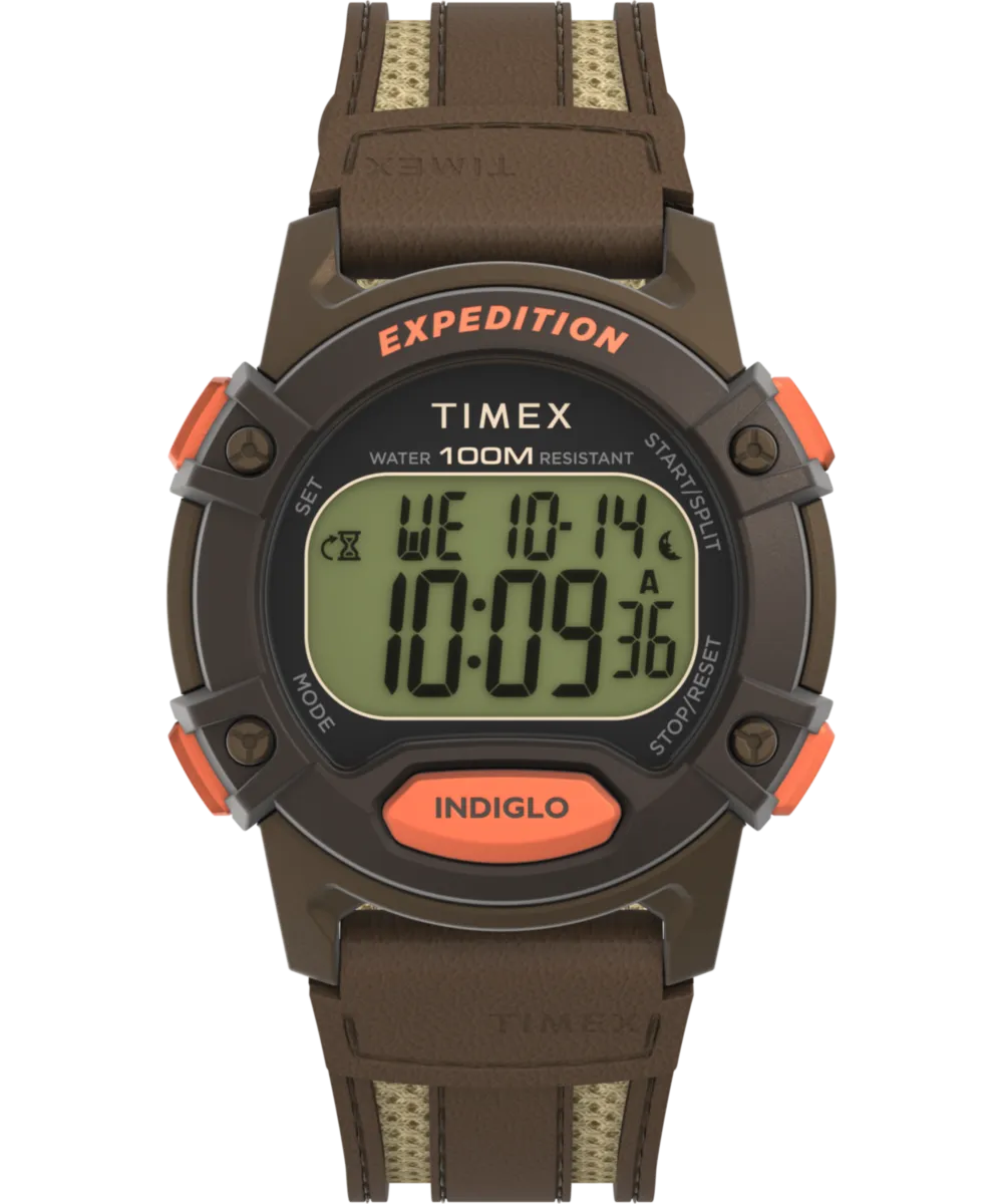 Expedition CAT5 40mm Leather and Fabric Strap Watch