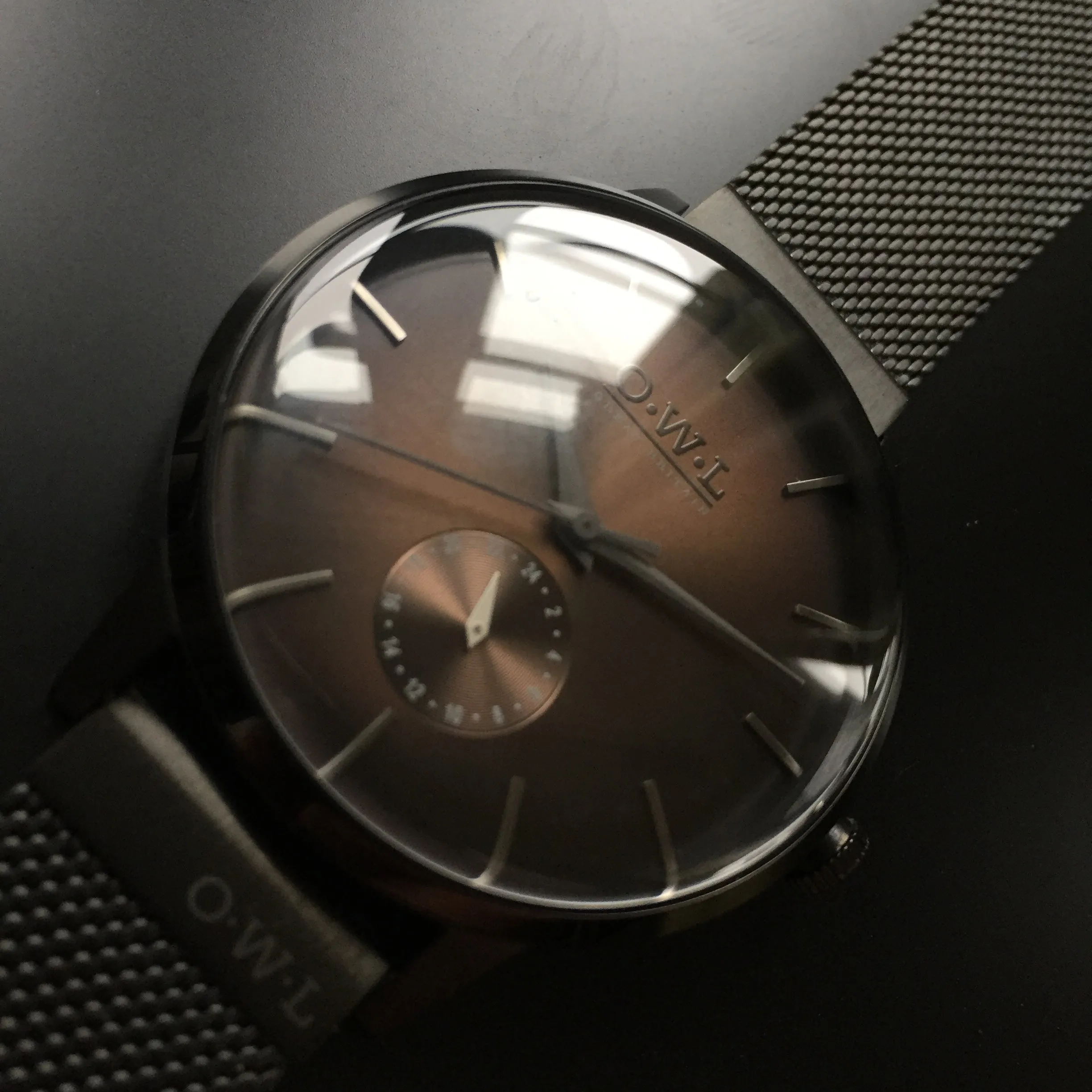 FILTON BLACK CASE & BLACK MESH STRAP WITH OCHRE DIAL LTD EDITION