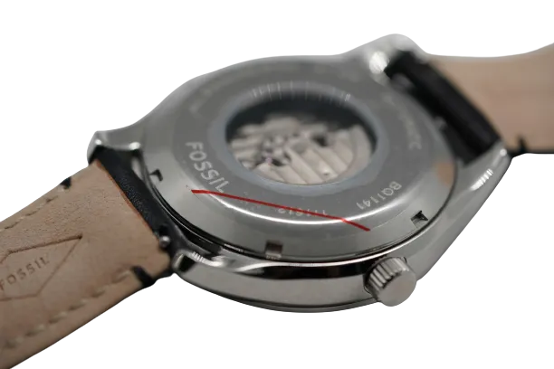 Fossil Black Dial Leather Strap Automatic Men's Watch BQ1141