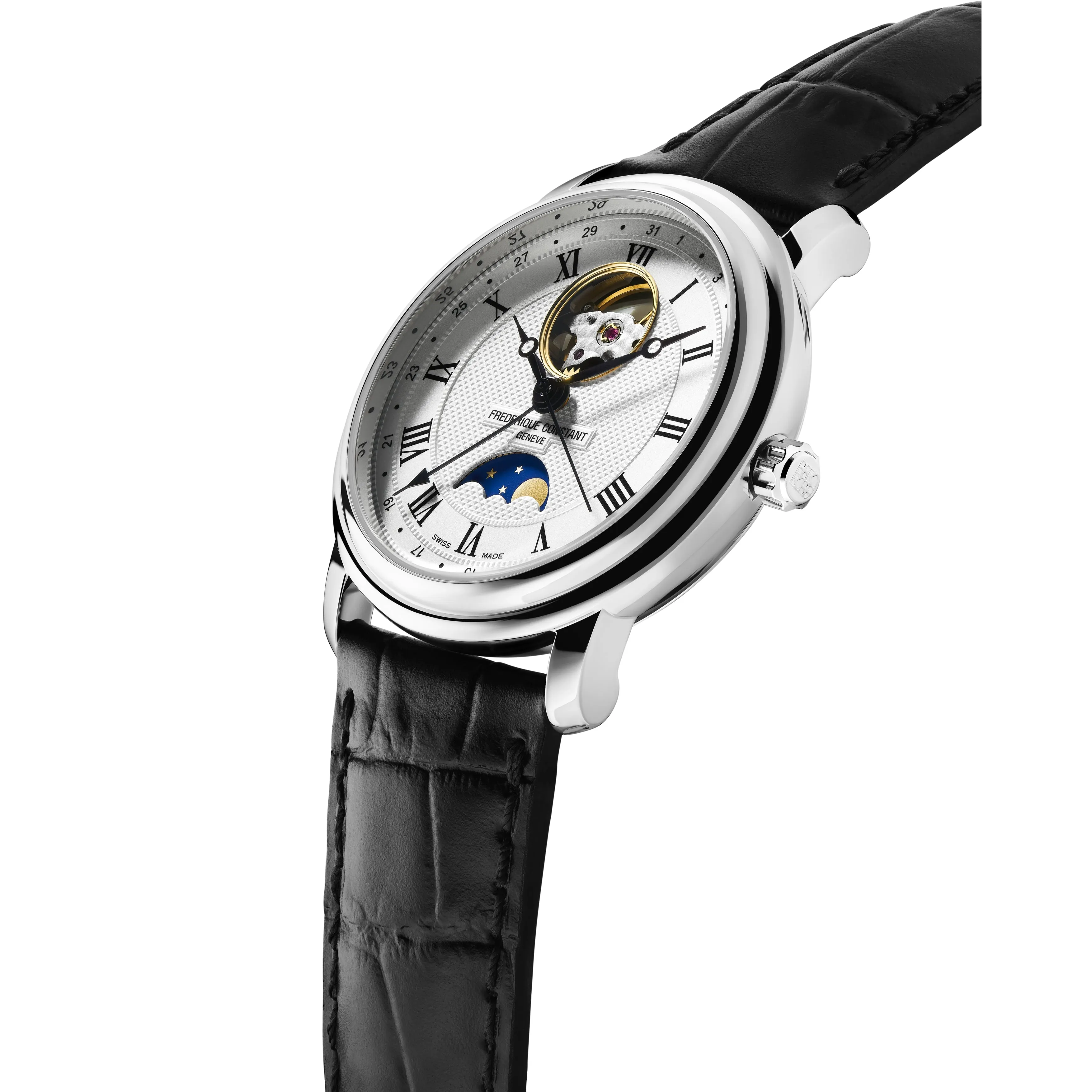 Frederique Constant Men’s Classics Heart Beat Moonphase Black Watch  FC-335MC4P6