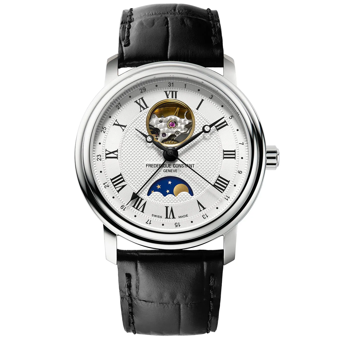 Frederique Constant Men’s Classics Heart Beat Moonphase Black Watch  FC-335MC4P6