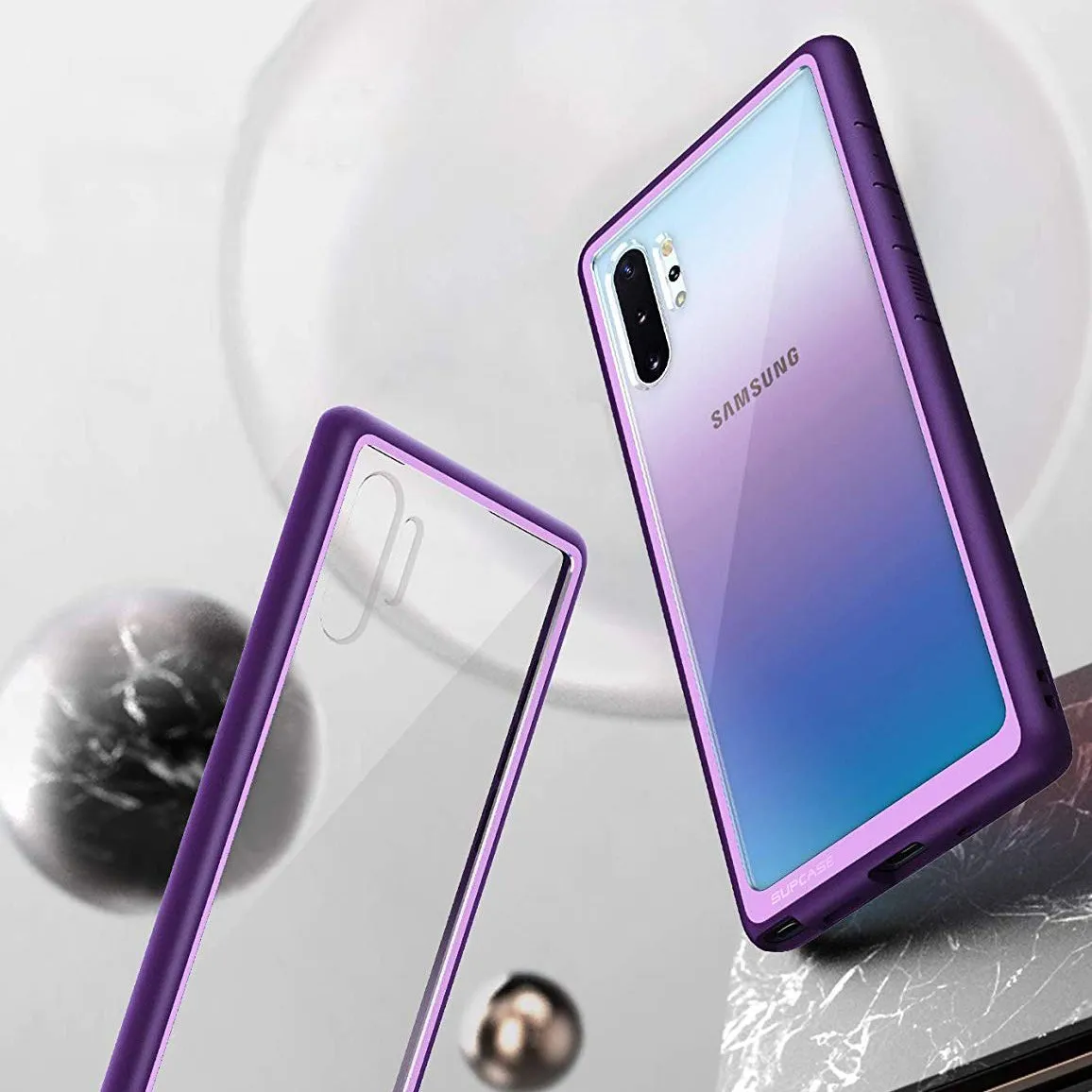 Galaxy Note10 Plus / Note10 Plus 5G Unicorn Beetle Style Slim Clear Case-Purple