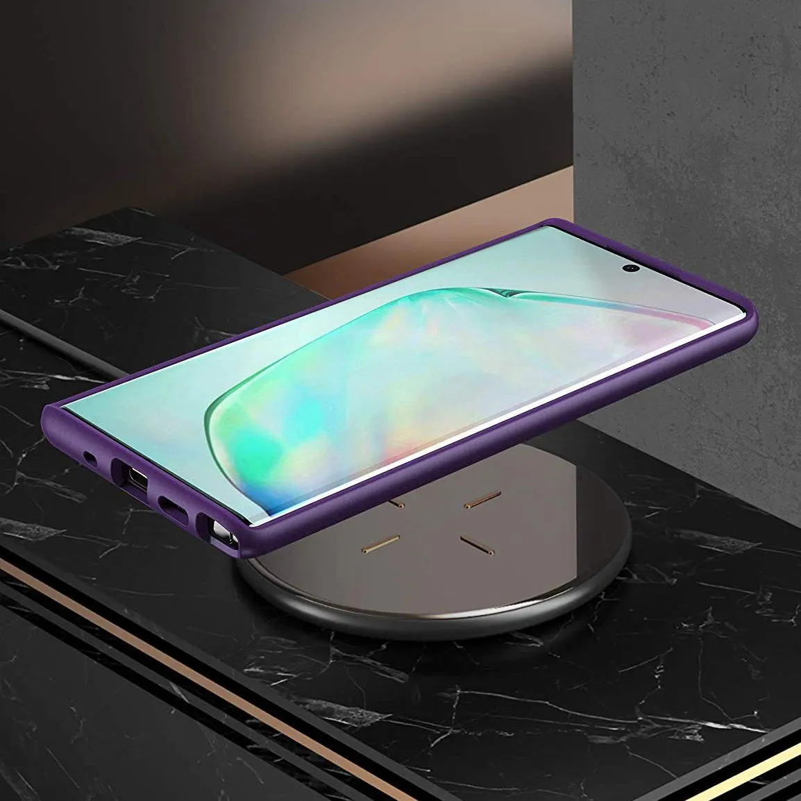 Galaxy Note10 Plus / Note10 Plus 5G Unicorn Beetle Style Slim Clear Case-Purple
