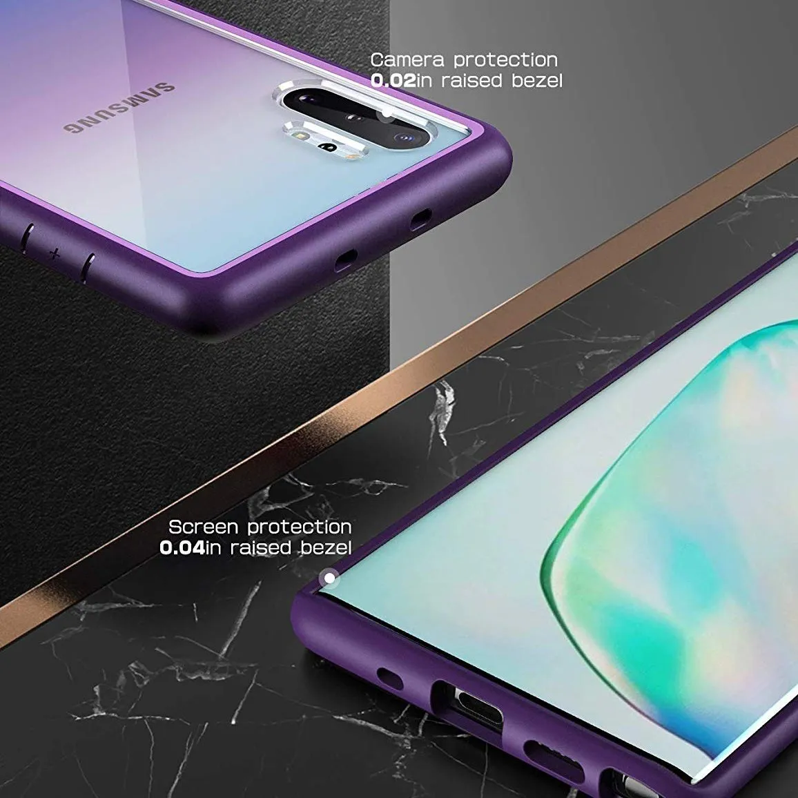 Galaxy Note10 Plus / Note10 Plus 5G Unicorn Beetle Style Slim Clear Case-Purple