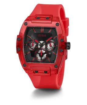 Guess Red Case Silicone Men's Watch GW0203G5
