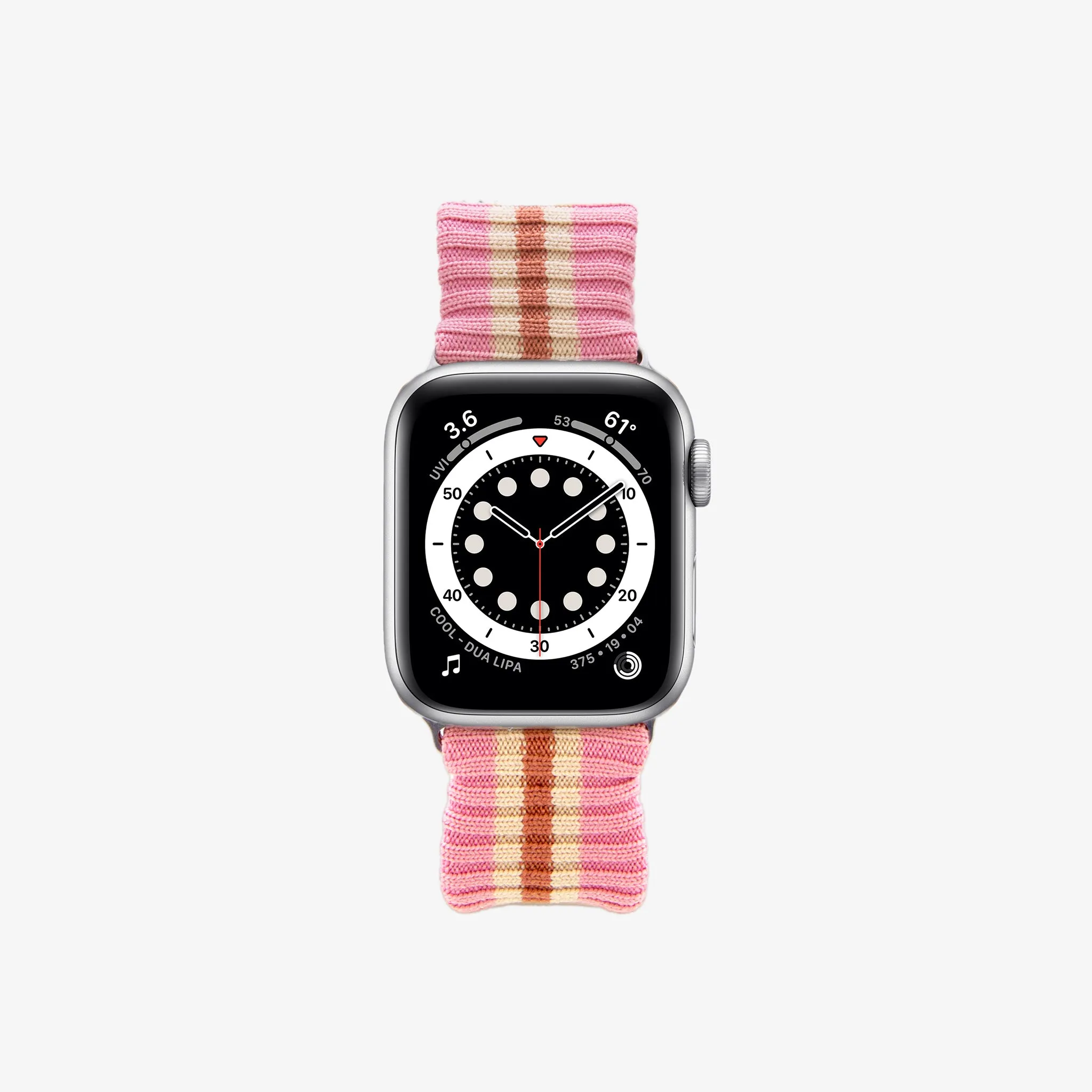 Knit Apple Watch® Band - Pink   Orange Stripe