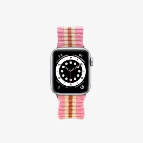 Knit Apple Watch® Band - Pink   Orange Stripe