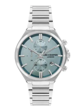 Lee Cooper Men's Watch Analog, Green Dial Silver Metal Band, LC07835.370