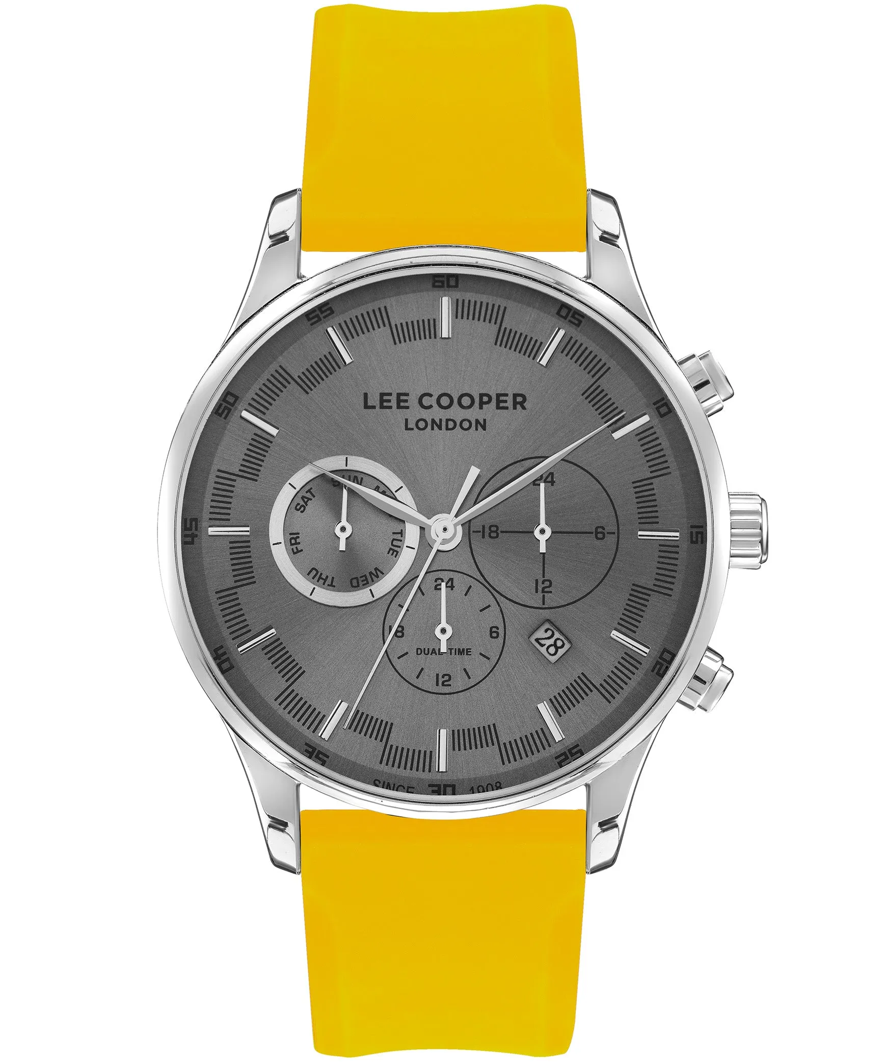 Lee Cooper  Multi Function Men's Watch Black Dial, Yellow Leather Strap, LC07520.367