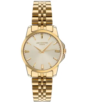 Lee Cooper  Women's Analog Silver Dial Gold Stainless Steel Watch Strap, LC07442.110