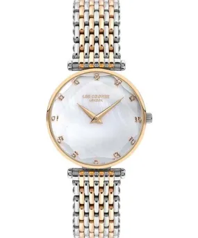 Lee Cooper  Women's Analog Watch, White Dial, Silver & Gold Stainless Steel Strap, LC07410.220