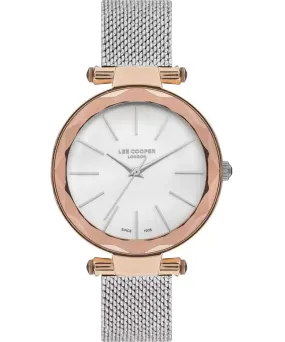 Lee Cooper  Women's Analog Watch, White Dial, Silver Stainless Steel Mesh Strap, LC07328.430