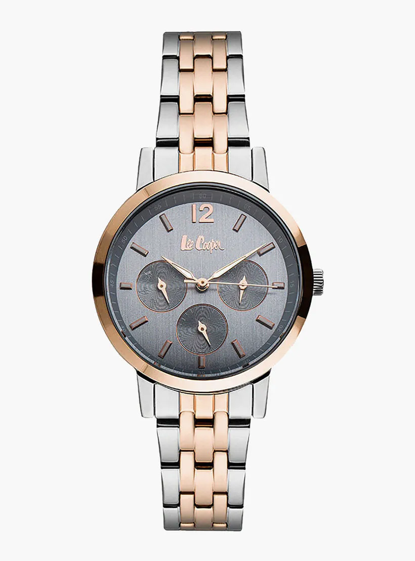 Lee Cooper Women's Watch Analog, Grey Dial Silver Metal Band, LC06956.590