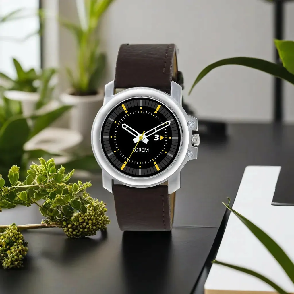 LOREM Black Professional Look Analog Watch For Men LR44