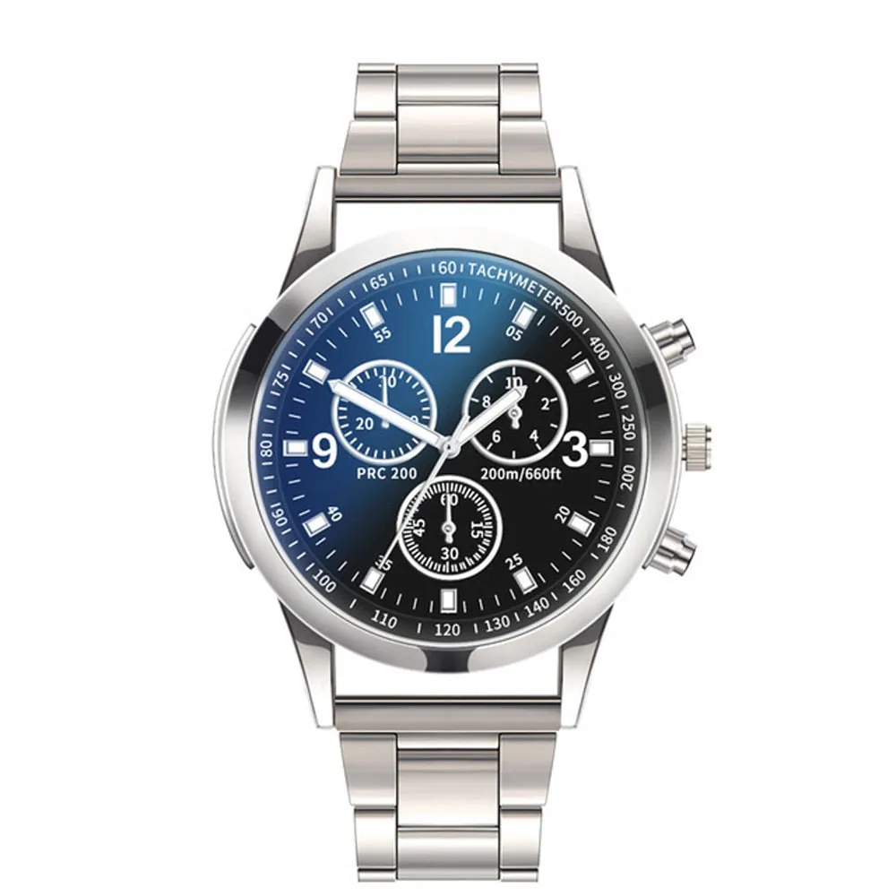 Luxury Men's Business Quartz Watches Stainless Steel Round Dial Casual Watch