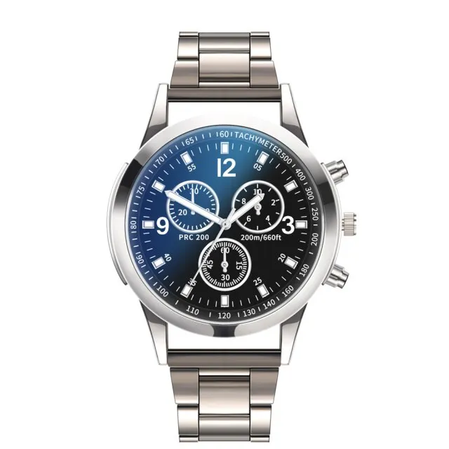Luxury Men's Business Quartz Watches Stainless Steel Round Dial Casual Watch