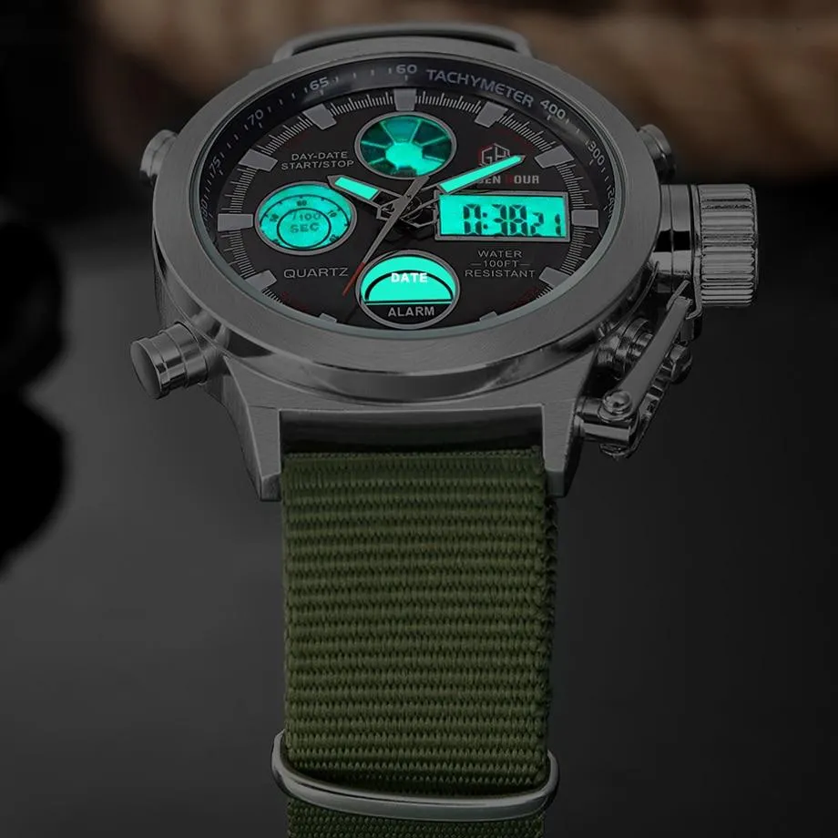 Luxury Military Chronograph Watch - Nylon Strap